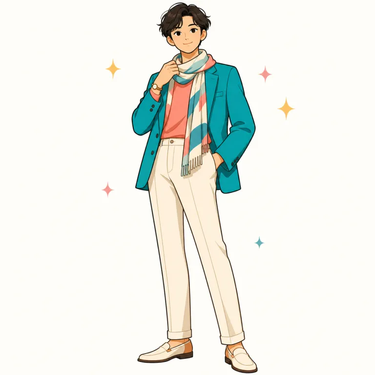 fashionable（おしゃれな・adjective）の覚え方イラスト