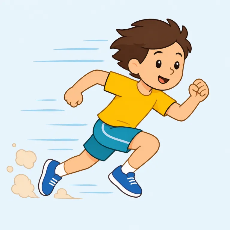 fast（速い・形容詞）の覚え方イラスト — 形容詞の fast は「速い性質」を名詞に直接つける語です