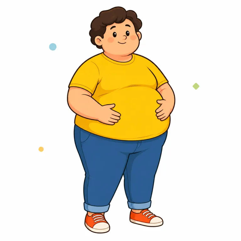 fat（太っている・adjective）の覚え方イラスト