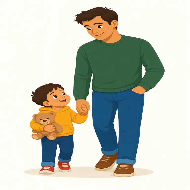 father（父・名詞）の覚え方イラスト — family, mother, parent など家族の基本語とセットで覚えると残りやすい