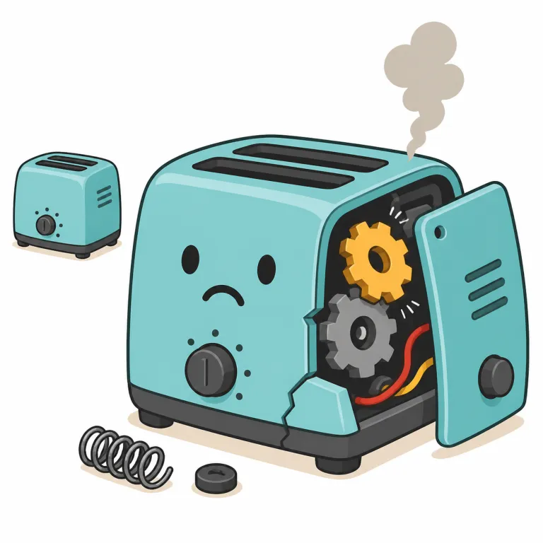 faulty（欠陥のある・形容詞）の覚え方イラスト — fault は「欠点・不具合」を表すので、-y が付いた faulty は「fault を含んでいる状態」と考えると覚えやすいです