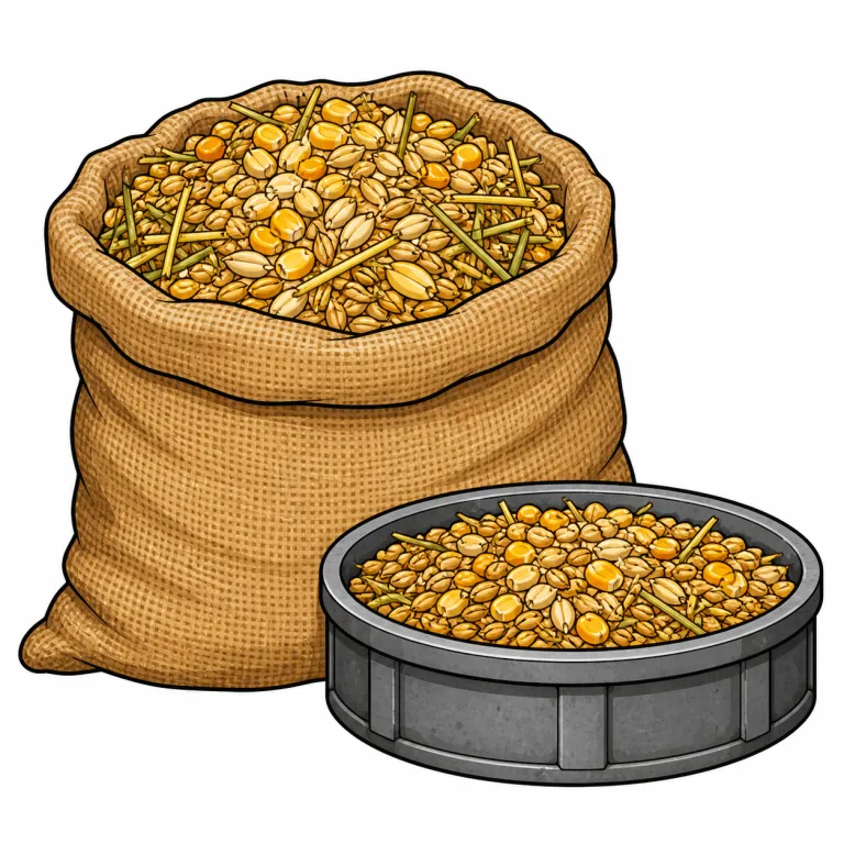 feed（えさ、飼料・noun）の覚え方イラスト