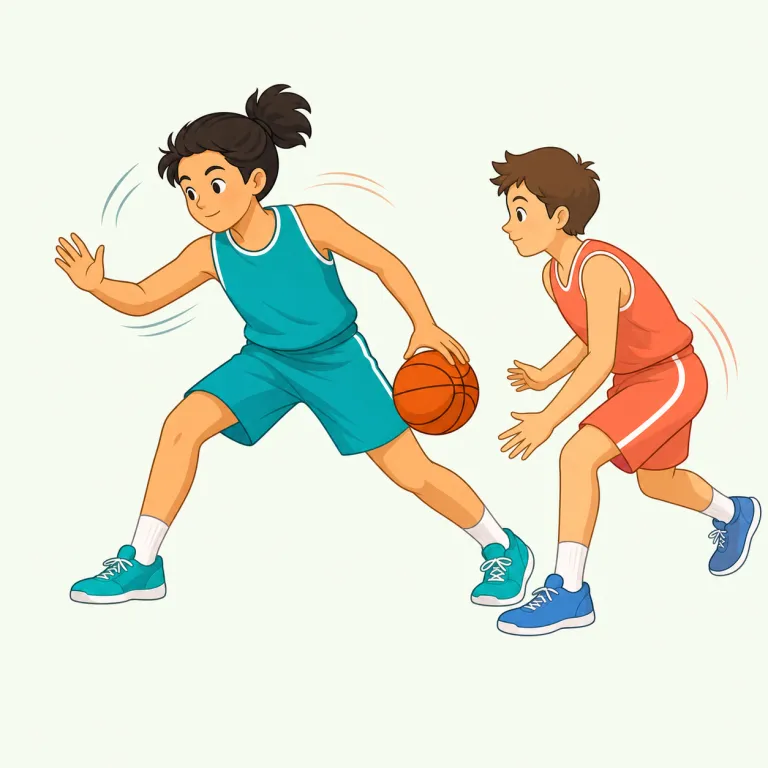 feint（フェイント・名詞）の覚え方イラスト — スポーツの「フェイント」でほぼ覚えられる語ですが、英語では単なるだまし全般でなく、相手に本命だと思わせる“わざと見せる動き”という感じが強いです