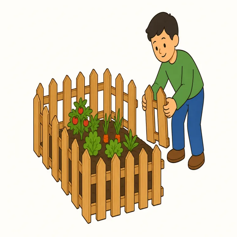 fence（囲う・verb）の覚え方イラスト