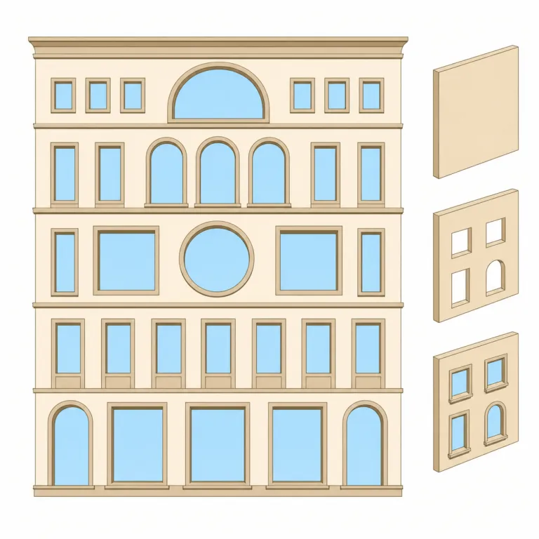 fenestration（窓配置、開窓・名詞）の覚え方イラスト — まず fenestr- を見たら "window／開口部系の専門語" とまとめて覚える