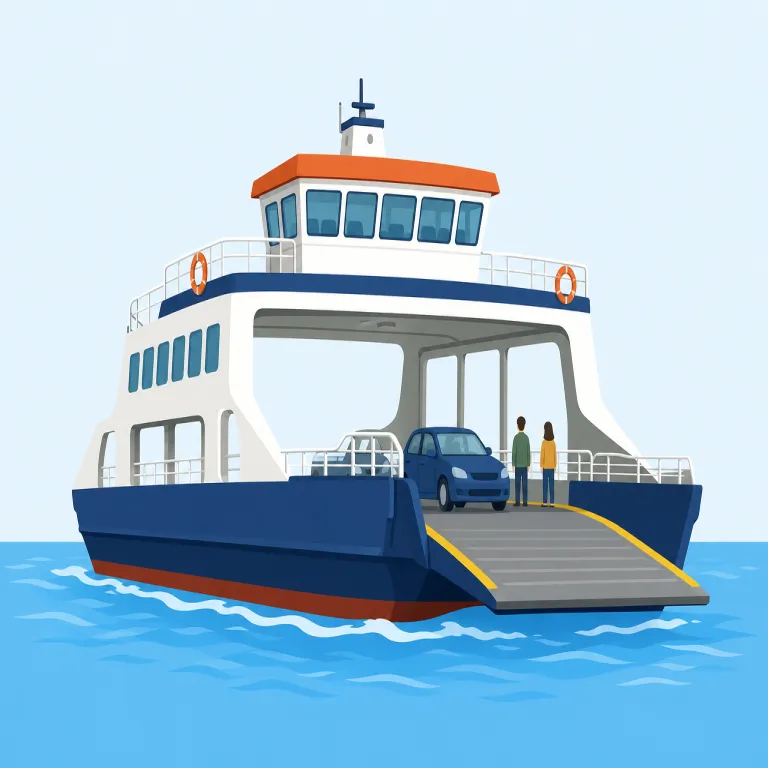 ferryboat（渡し船・名詞）の覚え方イラスト — これは分解して覚えるのが最短です