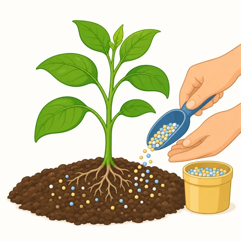 fertilizing（施肥・noun）の覚え方イラスト