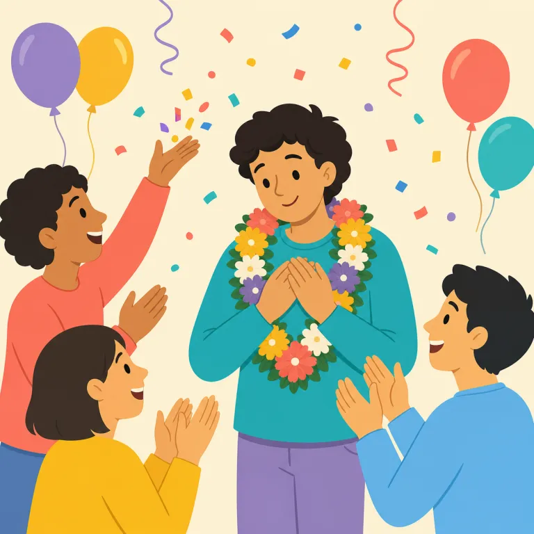 fete（祝福する・動詞）の覚え方イラスト — フランス語の fête「祝祭」がそのまま英語に入った語で、feast「祝宴」と同じ祖先を持つと覚えると定着しやすいです