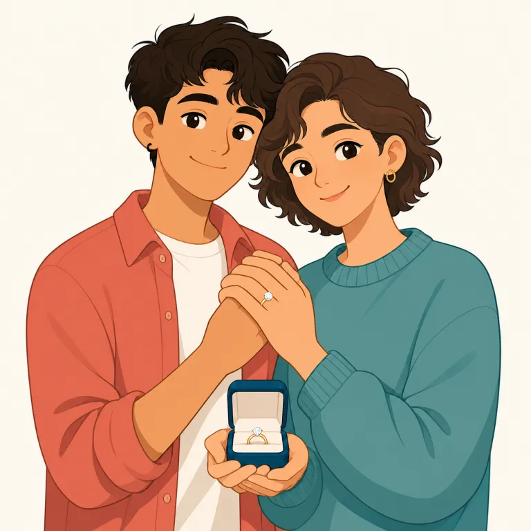 fiance（婚約者・名詞）の覚え方イラスト — まず engaged が「婚約している」で、その相手を名詞で言うと fiance