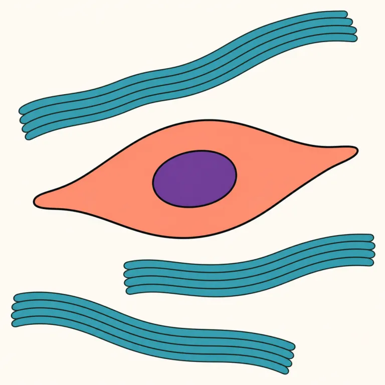 fibroblast（線維芽細胞・noun）の覚え方イラスト