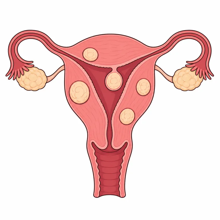 fibroid（筋腫・noun）の覚え方イラスト