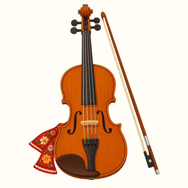 fiddle（（民族音楽などの）バイオリン・noun）の覚え方イラスト