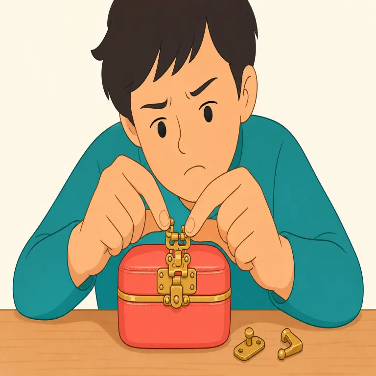 fiddly（扱いにくい・形容詞）の覚え方イラスト — fiddle には「手で細かくいじる」という動詞用法があり、そこから fiddly を「細かくいじる必要があって扱いにくい」と結び付けると覚えやすいです
