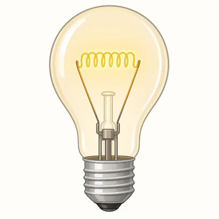 filament（糸状体、繊維・名詞）の覚え方イラスト — filament は「電球の中で電気を流すと赤く光る、糸のように細い線」という一枚絵で覚えると残りやすい