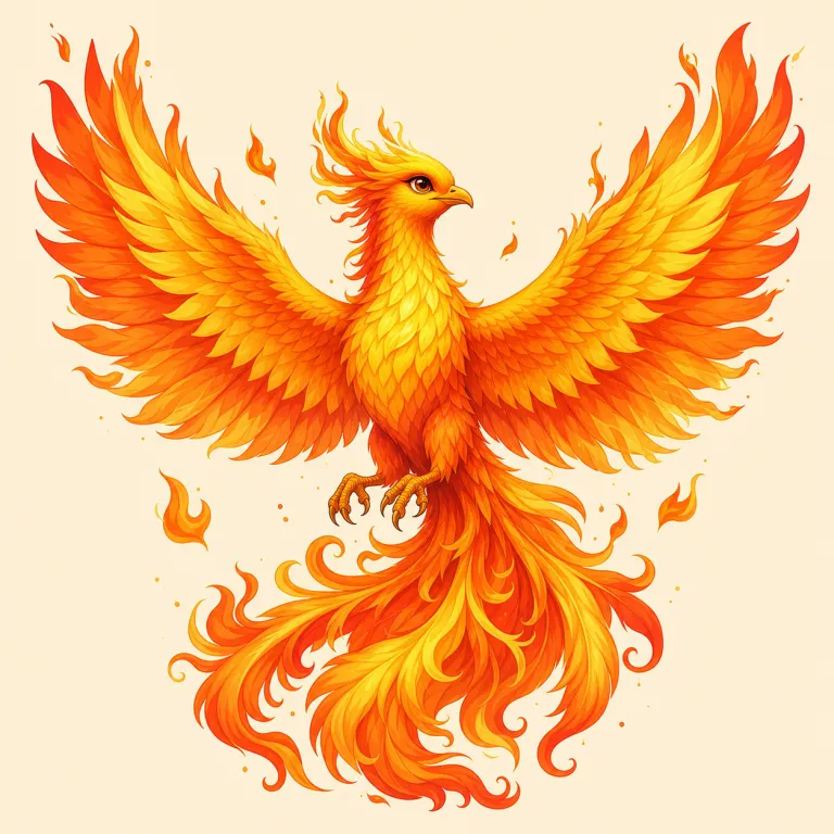 firebird（火の鳥・名詞）の覚え方イラスト — fire と bird の直球な複合語なので、まず「火のような鳥」とそのまま像で覚える