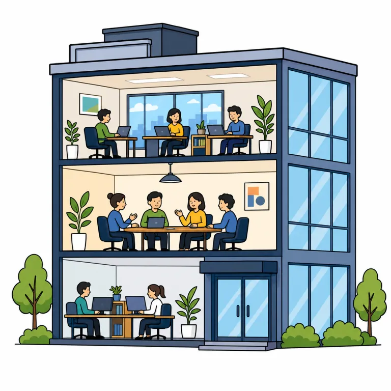firm（会社・noun）の覚え方イラスト