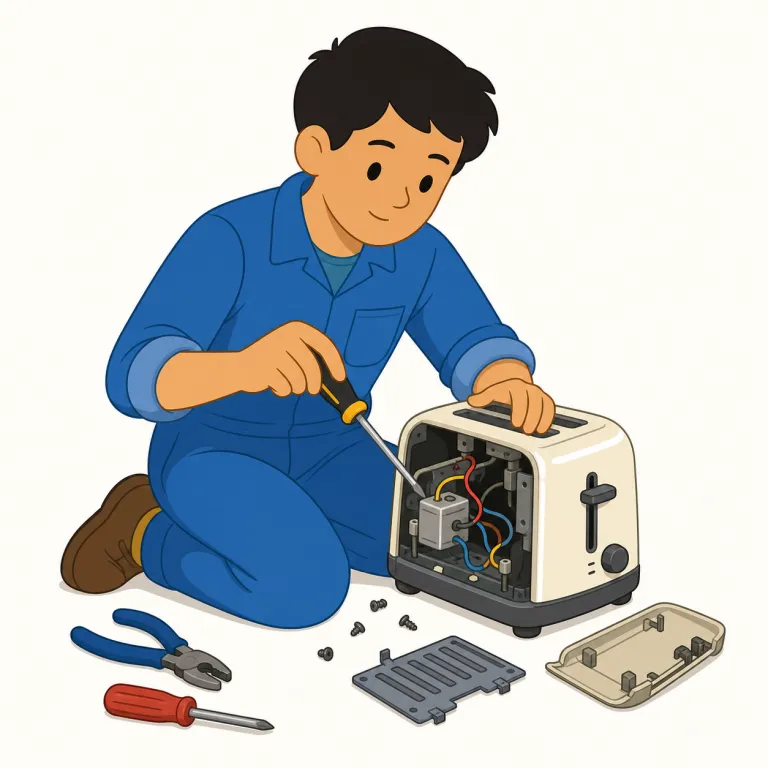 fixer（解決屋・名詞）の覚え方イラスト — fix は「直す、解決する」という基本動詞で、-er は「〜する人」を表します