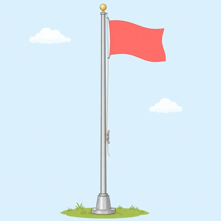 flagpole（旗竿・名詞）の覚え方イラスト — まず形で覚えると定着しやすい語です