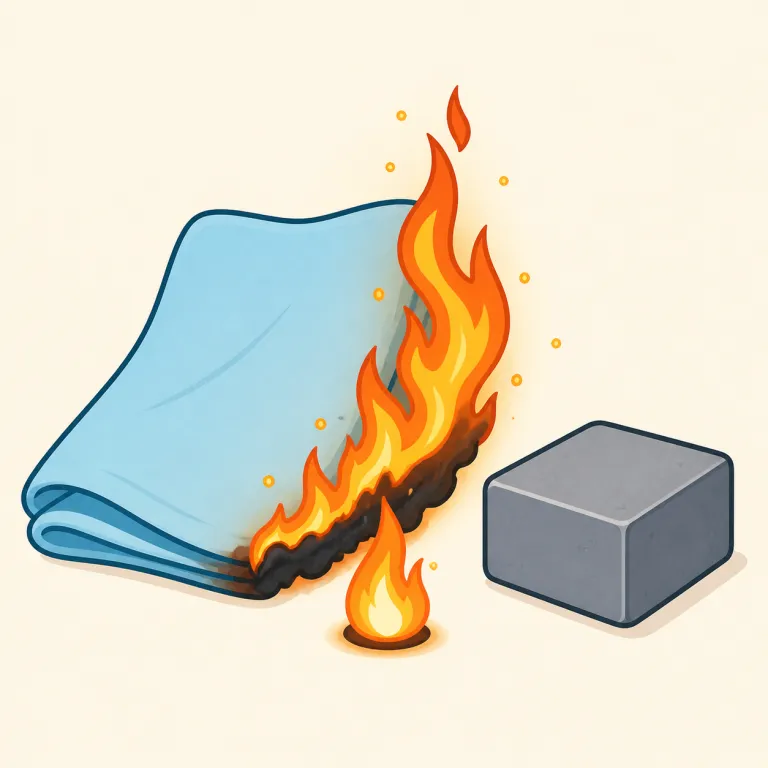 flammability（可燃性・名詞）の覚え方イラスト — まず flammable「燃えやすい」を知っていると取りやすく、flammability はそこに -ity が付いた「性質・度合い」です