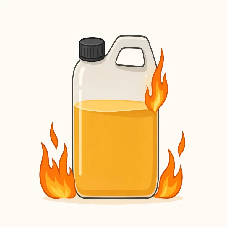flammable（燃えやすい・形容詞）の覚え方イラスト