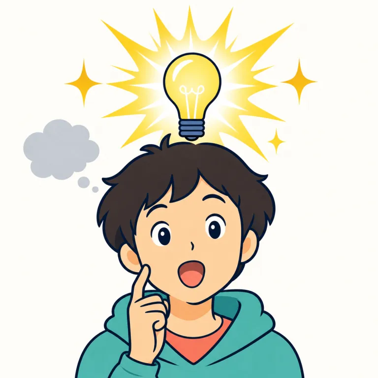 flash（ひらめく・verb）の覚え方イラスト