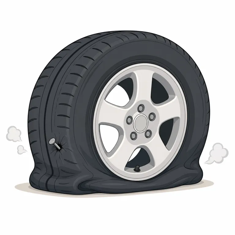 flat（パンク・noun）の覚え方イラスト