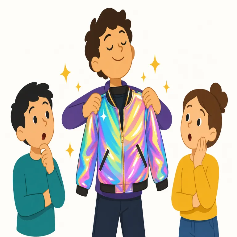 flaunt（見せびらかす・動詞）の覚え方イラスト — まず show off の少し硬めの語として覚えると入りやすいです
