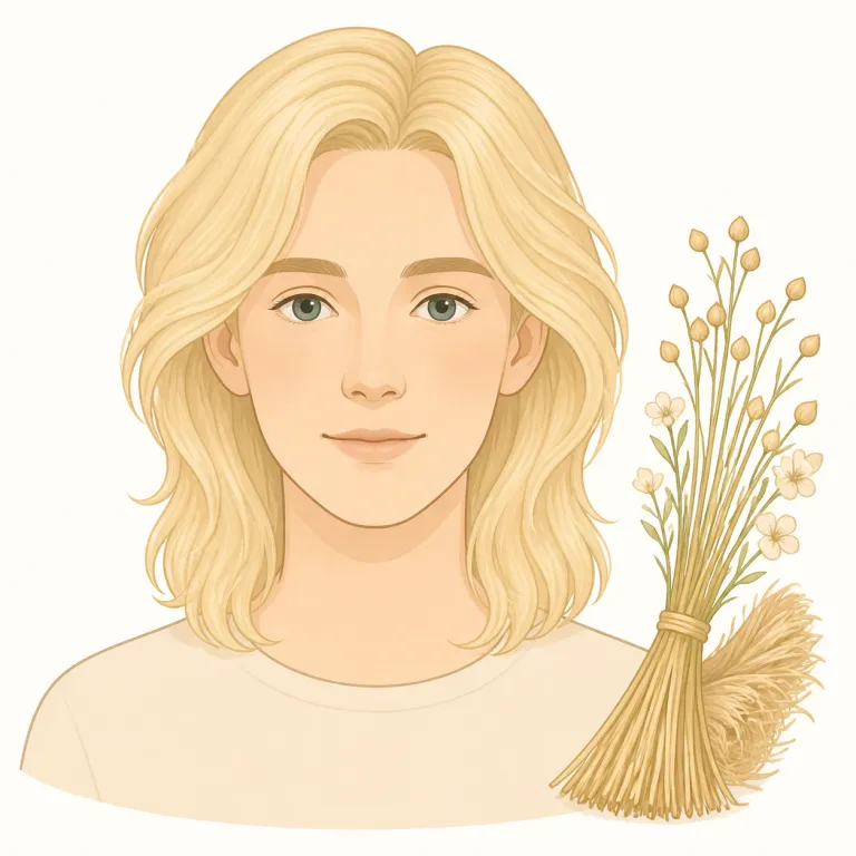 flaxen（亜麻色の・形容詞）の覚え方イラスト — まず語尾の -en を wooden, golden, woolen と同じ仲間だと押さえると覚えやすいです