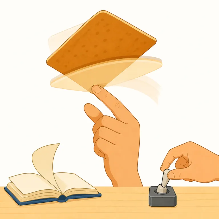 flip（ひっくり返す、ぱらぱらとめくる、（スイッチなどを）切り替える・動詞）の覚え方イラスト — flip は「パッと向きや状態が変わる」一つの核でまとめると覚えやすい