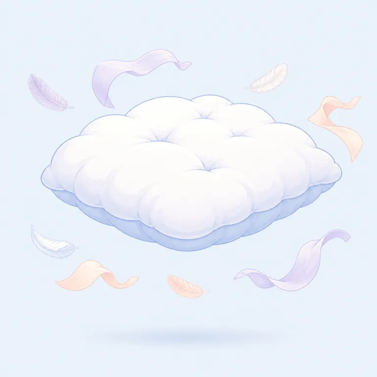 floaty（軽くゆったりした・形容詞）の覚え方イラスト — floaty は float「浮く」に形容詞を作る -y が付いた語で、「浮く性質を帯びたような」と考えると覚えやすいです