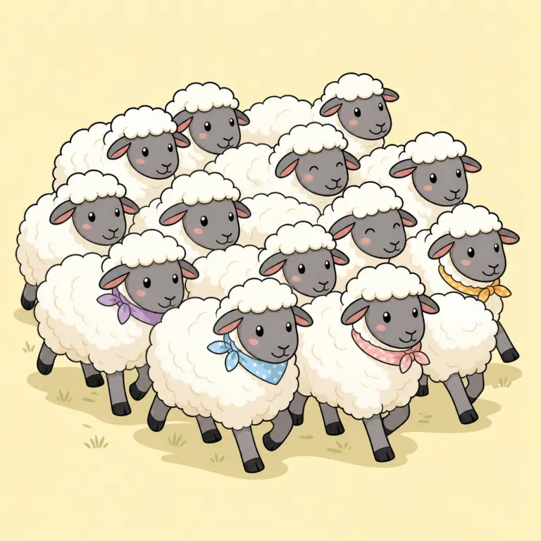 flock（群れ・noun）の覚え方イラスト