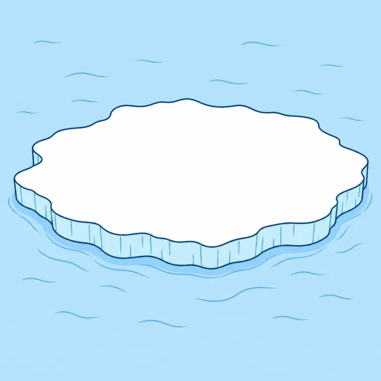 floe（流氷・noun）の覚え方イラスト
