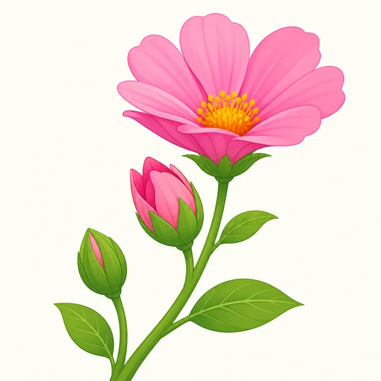 flower（開花する、咲く・動詞）の覚え方イラスト — 動詞の flower は、名詞の「花」から派生して「花をつける状態になる」と考えると自然です