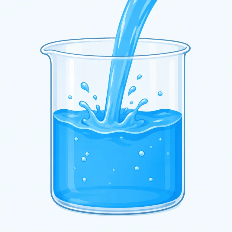 fluid（液体・名詞）の覚え方イラスト — fluid は「形を自分で保たず、通り道に従って移動するもの」と押さえると名詞の感覚がつかめます