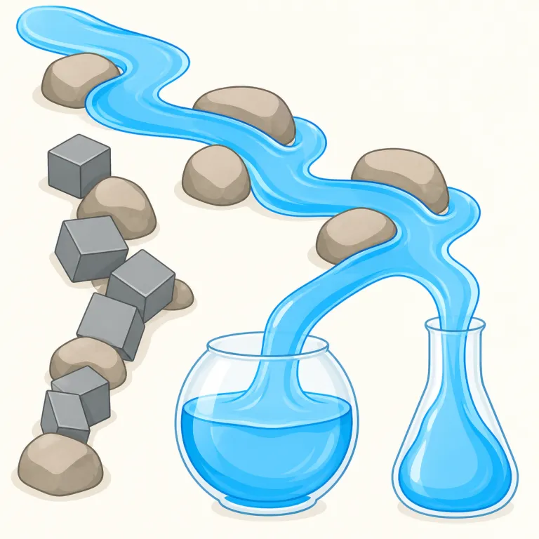 fluidity（流動性・名詞）の覚え方イラスト — この fluidity は「なめらかさ」という基本義ではなく、物や状況が固定されず、流れたり変化したりしやすい「流動性」を表す用法です
