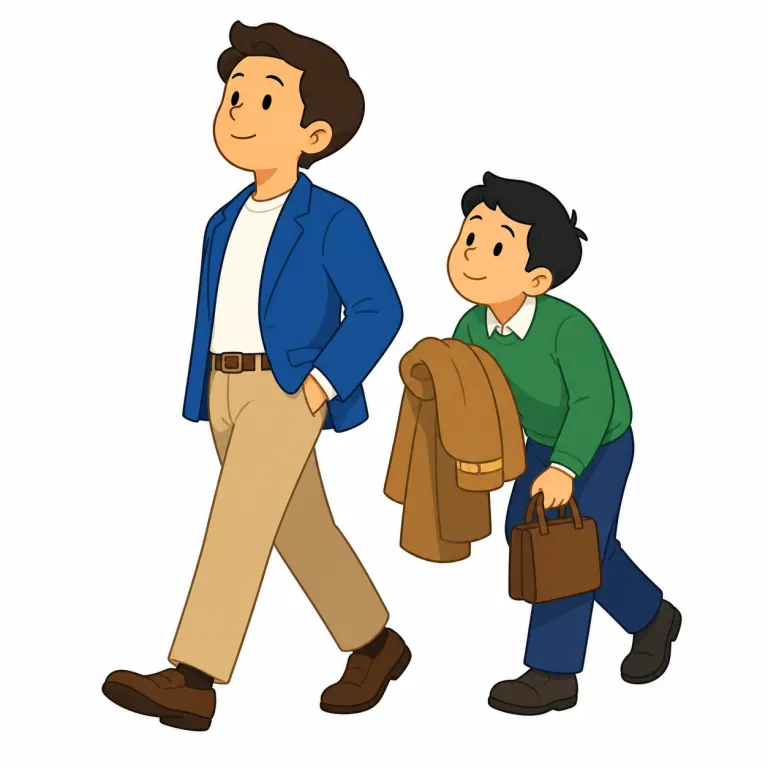 flunky（追従者・召使い・名詞）の覚え方イラスト — flunky は、偉い人のそばで動く人を思い浮かべると残りやすい語です