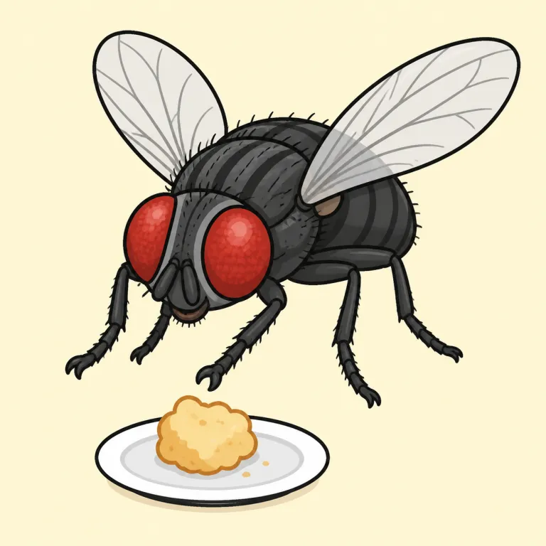 fly（ハエ・noun）の覚え方イラスト