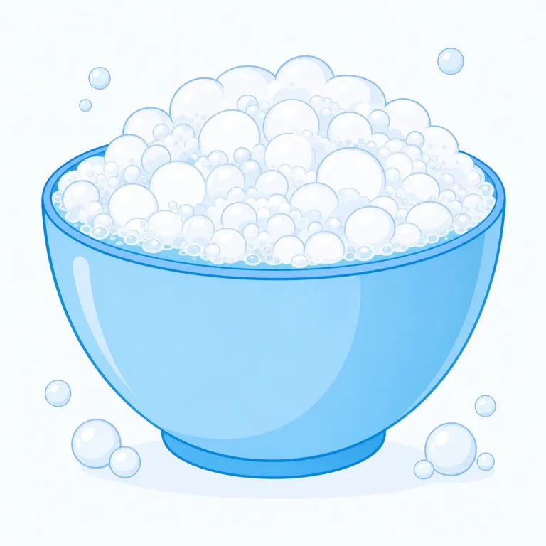 foamy（泡立った・形容詞）の覚え方イラスト — foamy は foam「泡」＋ -y「その性質をもつ」と考えると覚えやすい語です