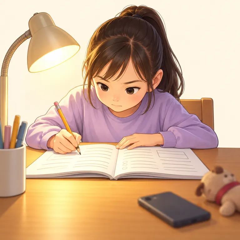 focus（集中する・verb）の覚え方イラスト
