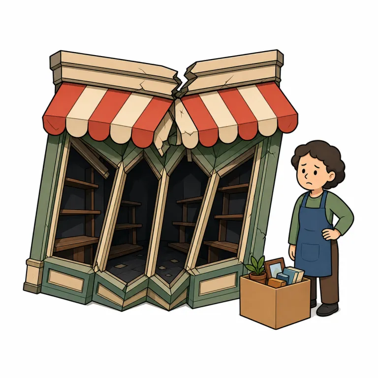 fold（閉鎖する、倒産する・verb）の覚え方イラスト