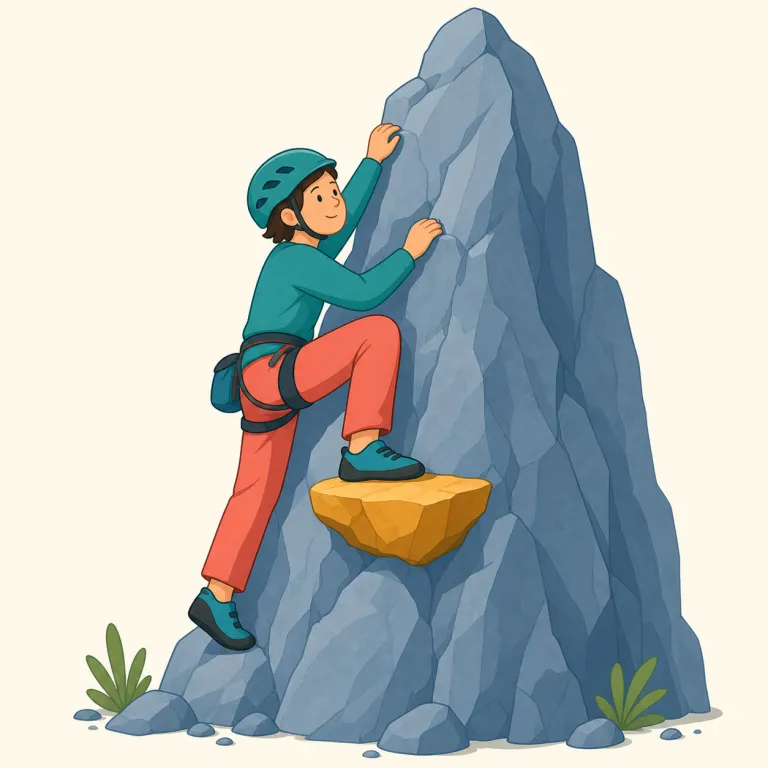 foothold（足がかり・名詞）の覚え方イラスト — foot と hold をそのまま重ねて、「足を置いて、そこで持ちこたえられる場所」と考えると覚えやすいです