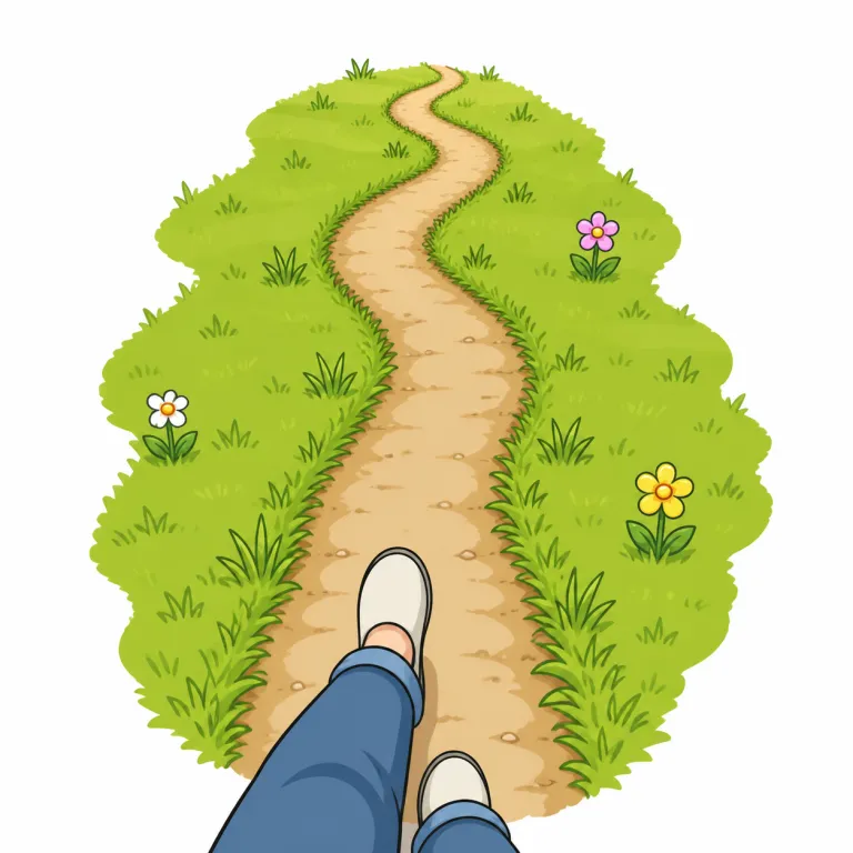 footpath（小道・noun）の覚え方イラスト