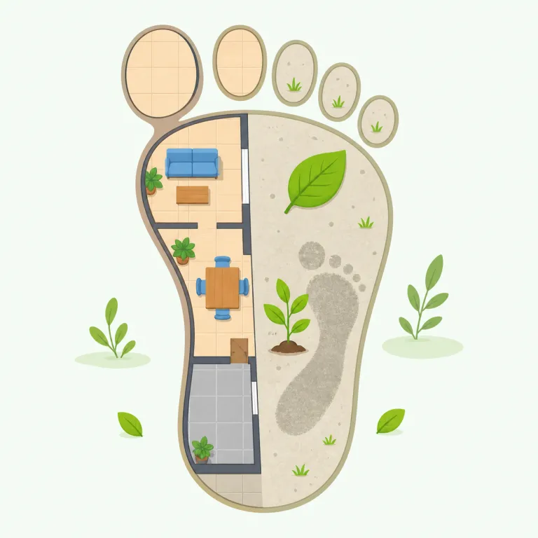 footprint（足跡・名詞）の覚え方イラスト — foot は「足」、print は「押して残ったあと」と考えましょう