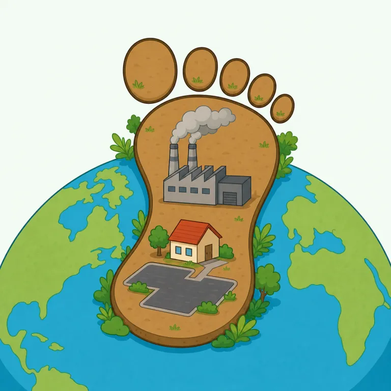 footprint（占有面積、環境負荷・noun）の覚え方イラスト