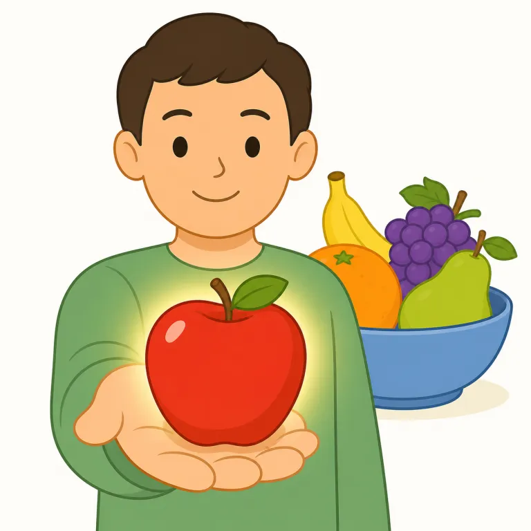 for example（例えば・イディオム）の覚え方イラスト — `for` は「〜として出す」、`example` は「例」