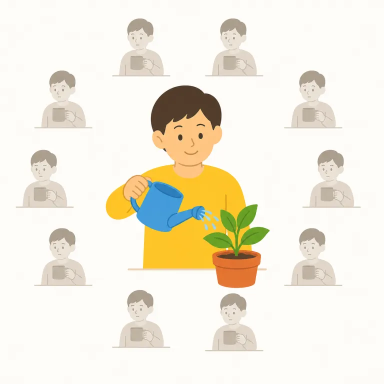 for once（一度くらいは・イディオム）の覚え方イラスト — once は「一度」、for は「その目的・場面のために」と考えると、for once は「その一度のために」、つまり「一度くらいは」とつかめます