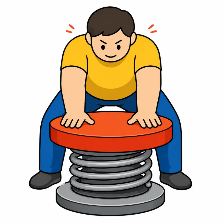force down（を押し下げる・phrasal_verb）の覚え方イラスト