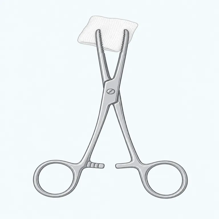 forceps（鉗子・名詞）の覚え方イラスト — force が見えるので、まず「力をかけてつかむ道具」と結びつけると覚えやすいです