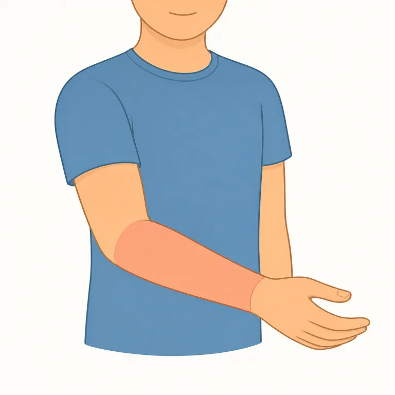 forearm（前腕・名詞）の覚え方イラスト — arm は最重要の基本語なので、forearm はまず『arm の中の一部分』として覚えると入りやすいです
