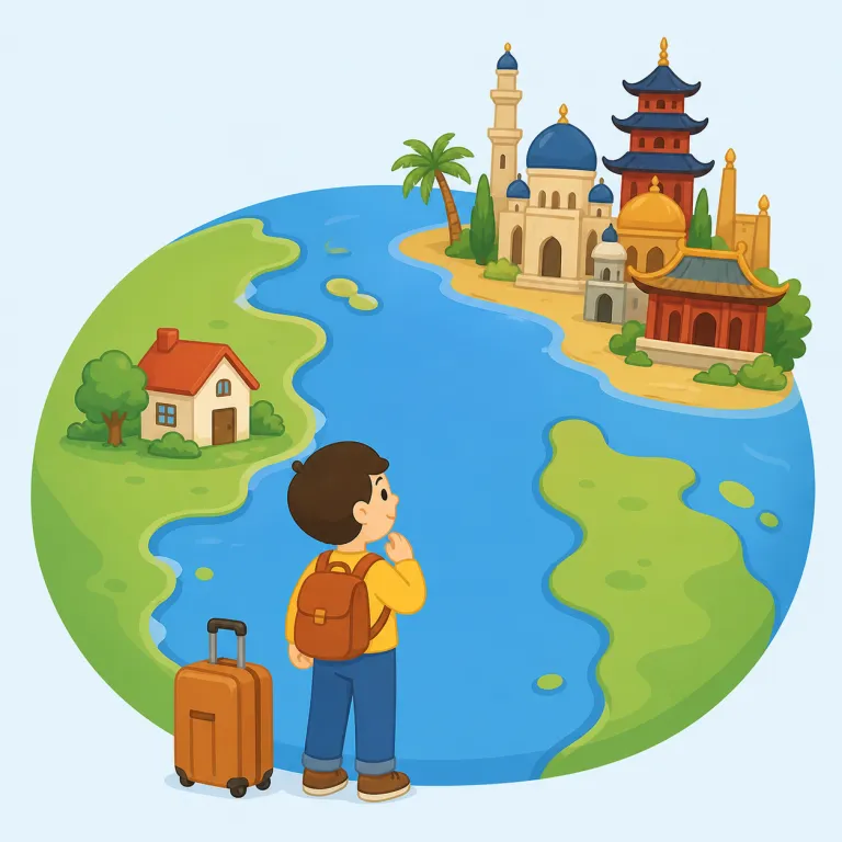 foreign（外国の・形容詞）の覚え方イラスト — foreign の「外国の」は、自分の国の外側にある国・文化・政府・市場などに関わることを表します
